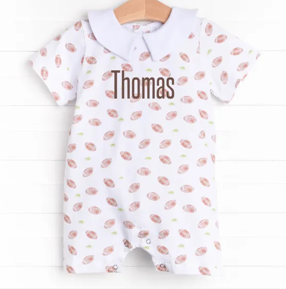 Touchdown Time Romper, White