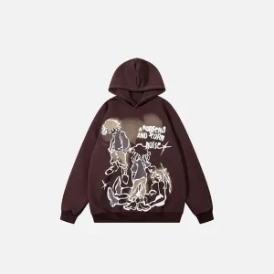 Trio Gang Y2K Printed Oversized Hoodie for Comfort and Style