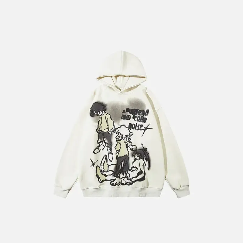 Trio Gang Y2K Printed Oversized Hoodie for Comfort and Style