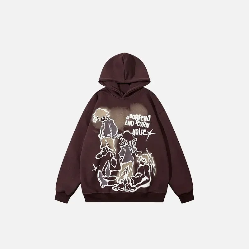 Trio Gang Y2K Printed Oversized Hoodie for Comfort and Style