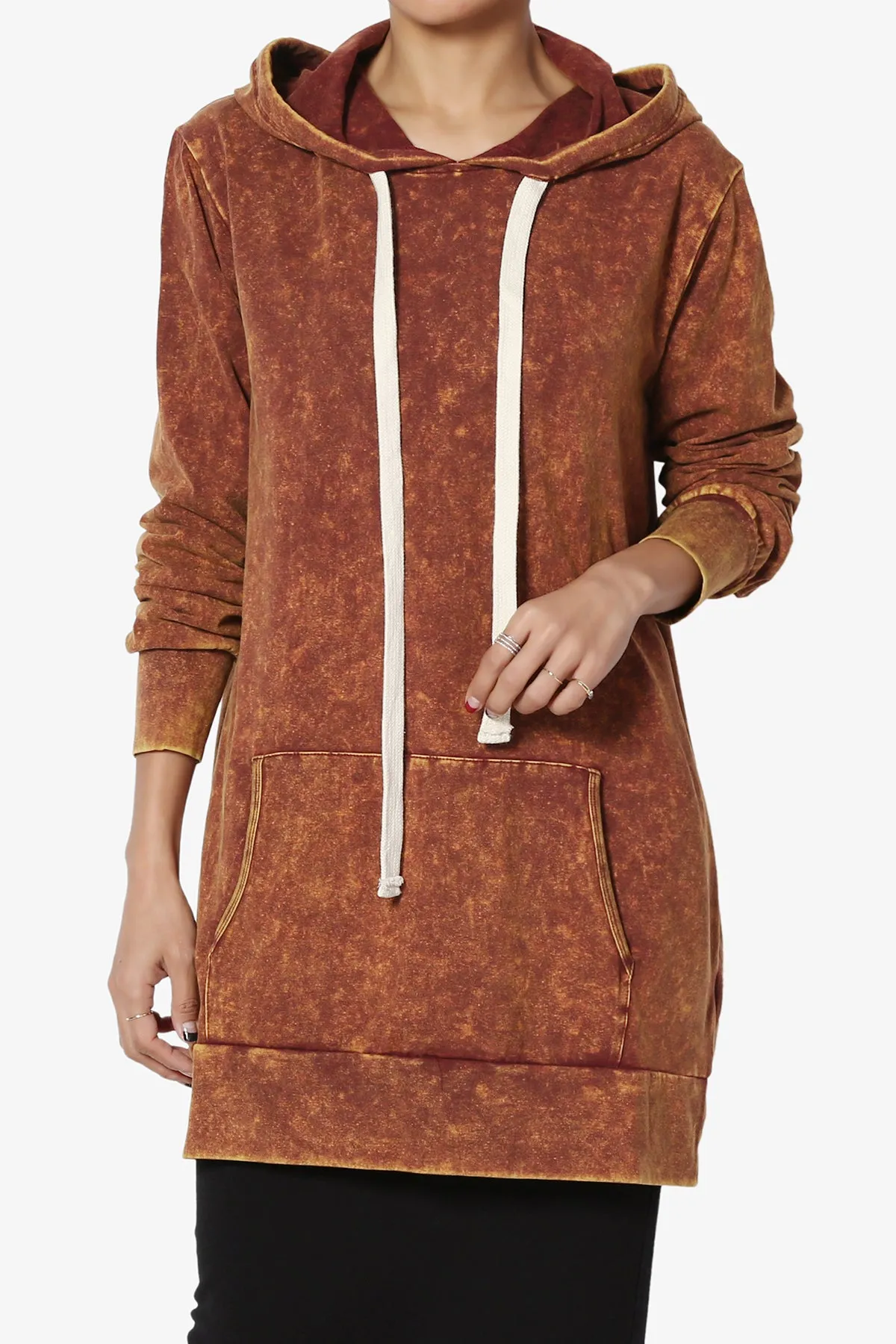 Trophy Acid Wash Hoodie Tunic