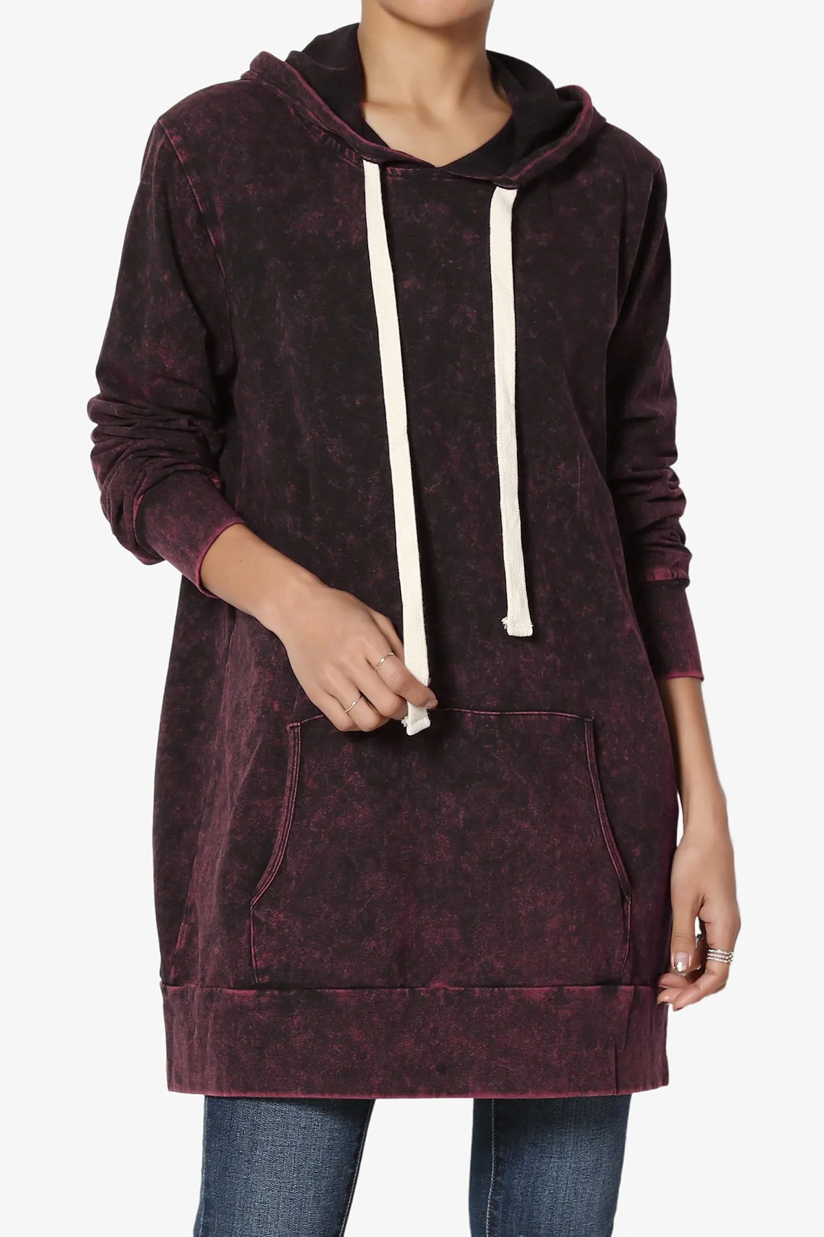 Trophy Acid Wash Hoodie Tunic