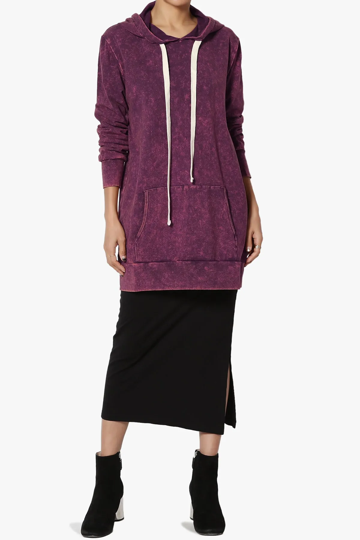 Trophy Acid Wash Hoodie Tunic