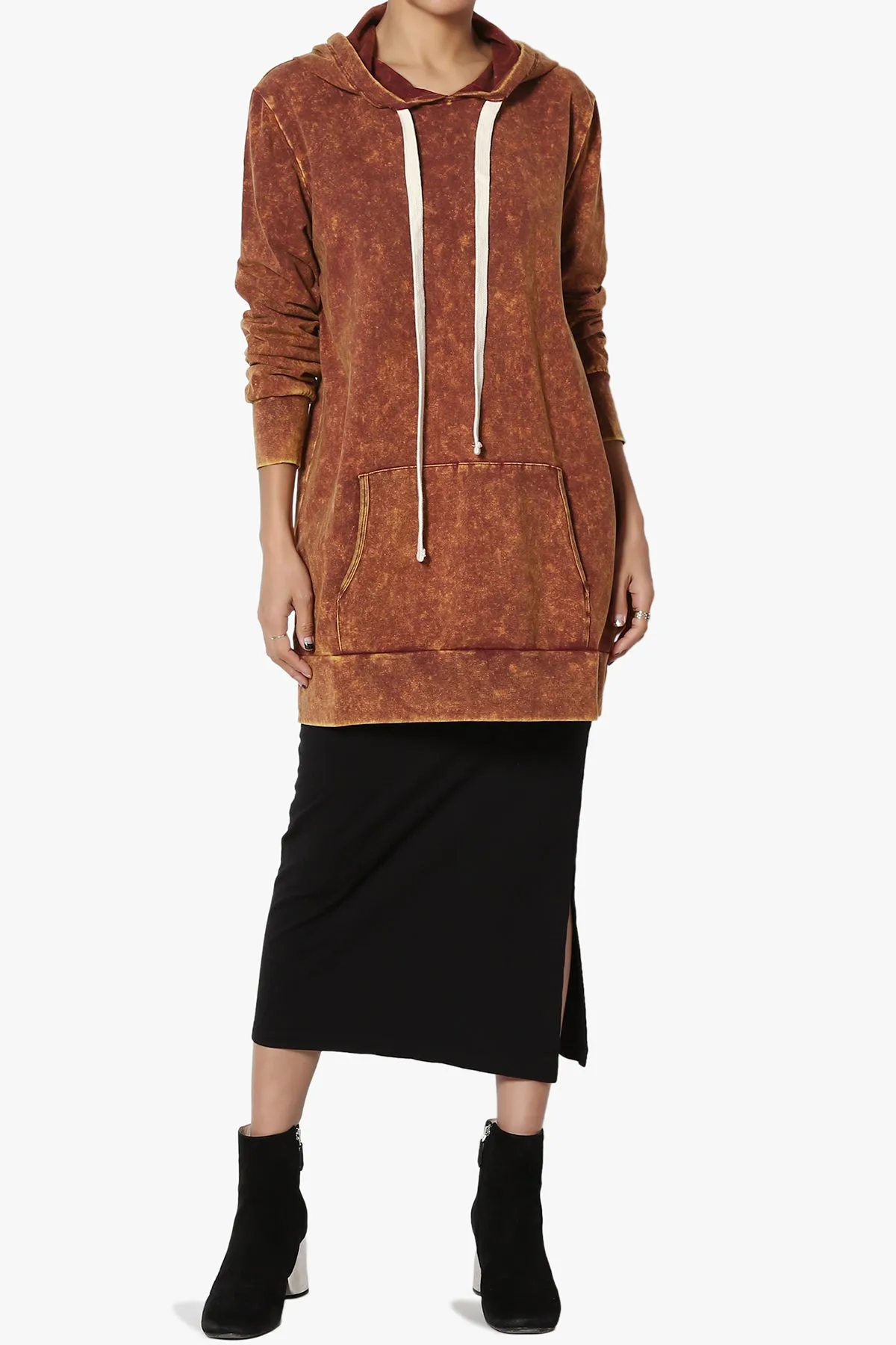 Trophy Acid Wash Hoodie Tunic