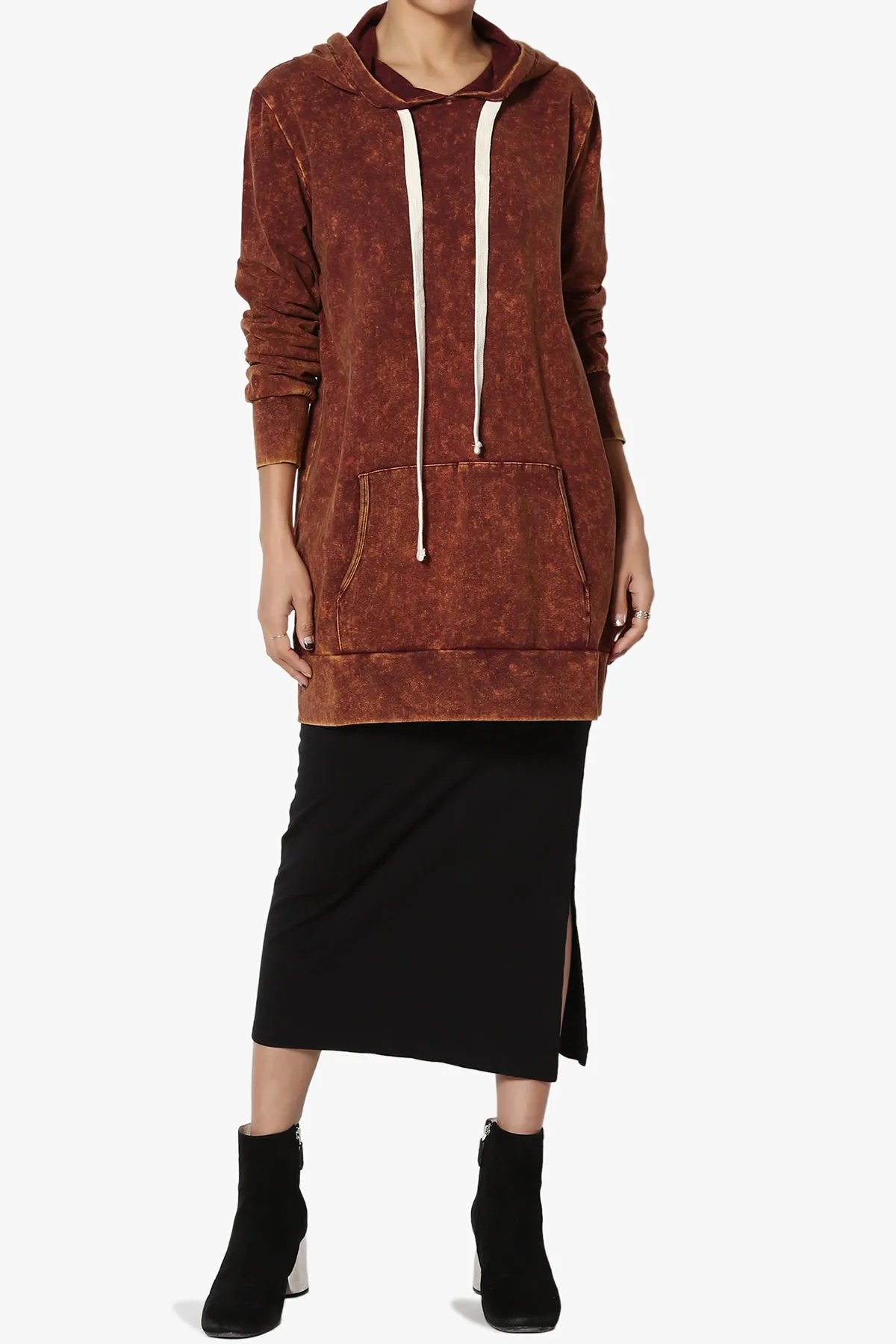 Trophy Acid Wash Hoodie Tunic