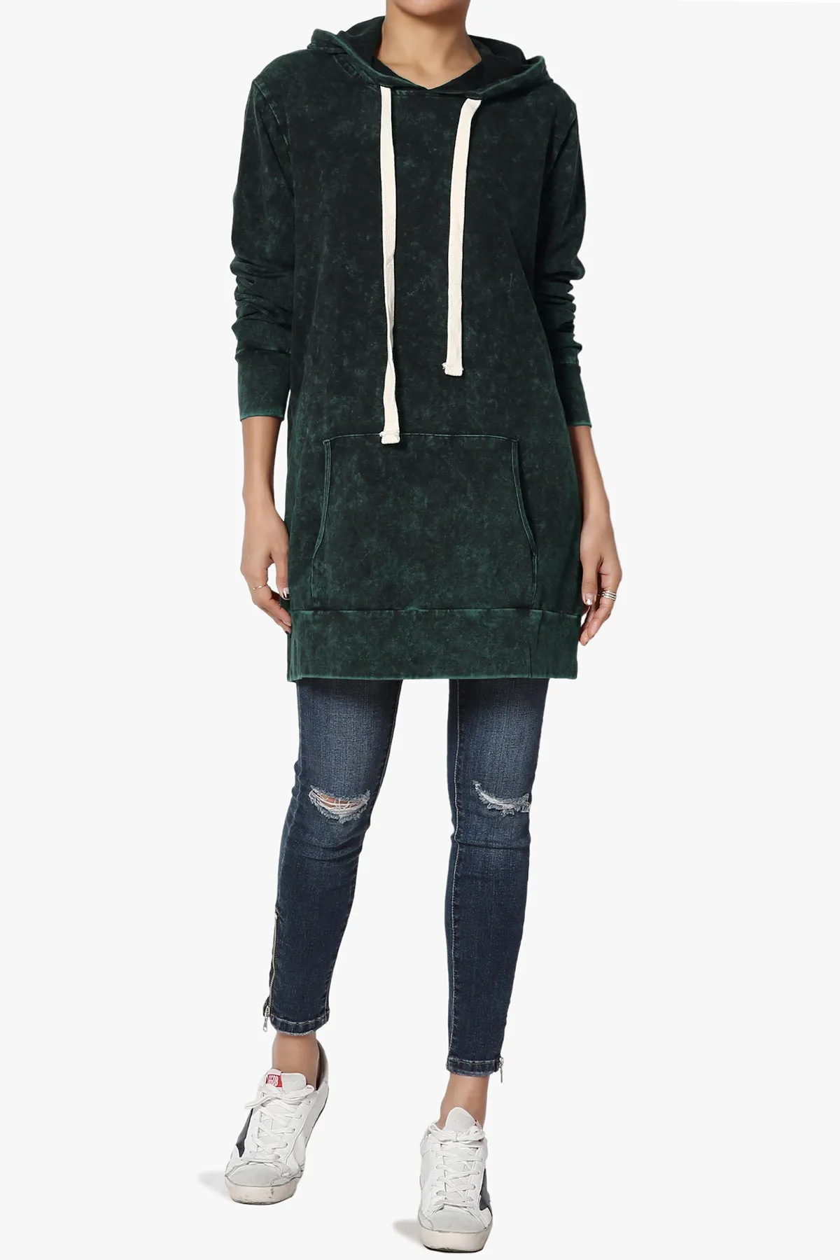 Trophy Acid Wash Hoodie Tunic