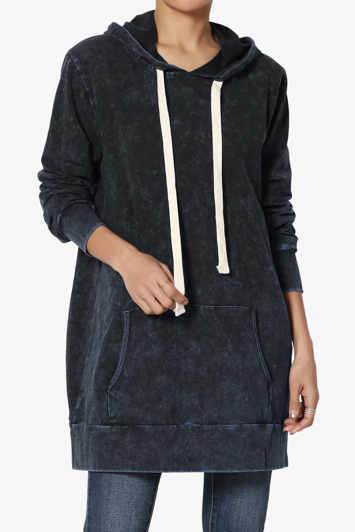 Trophy Acid Wash Hoodie Tunic