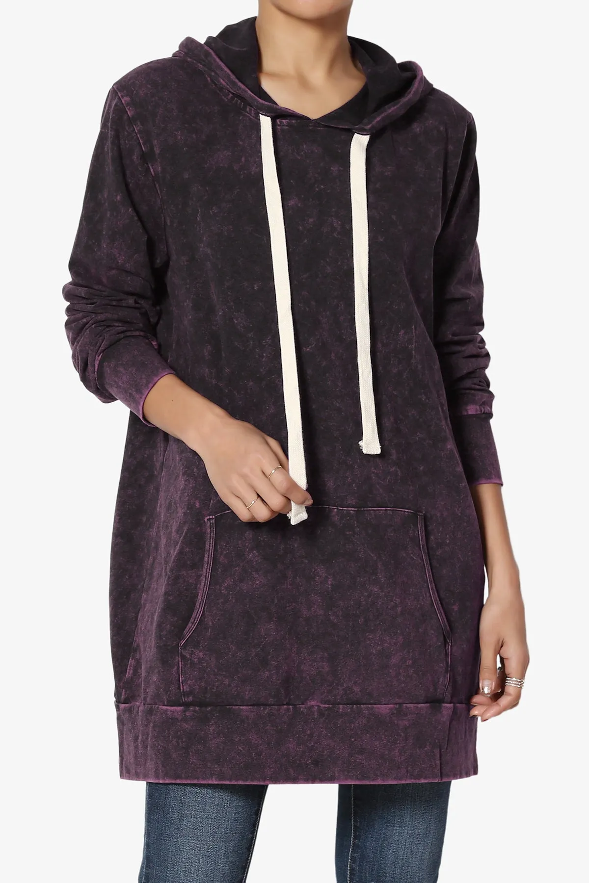 Trophy Acid Wash Hoodie Tunic