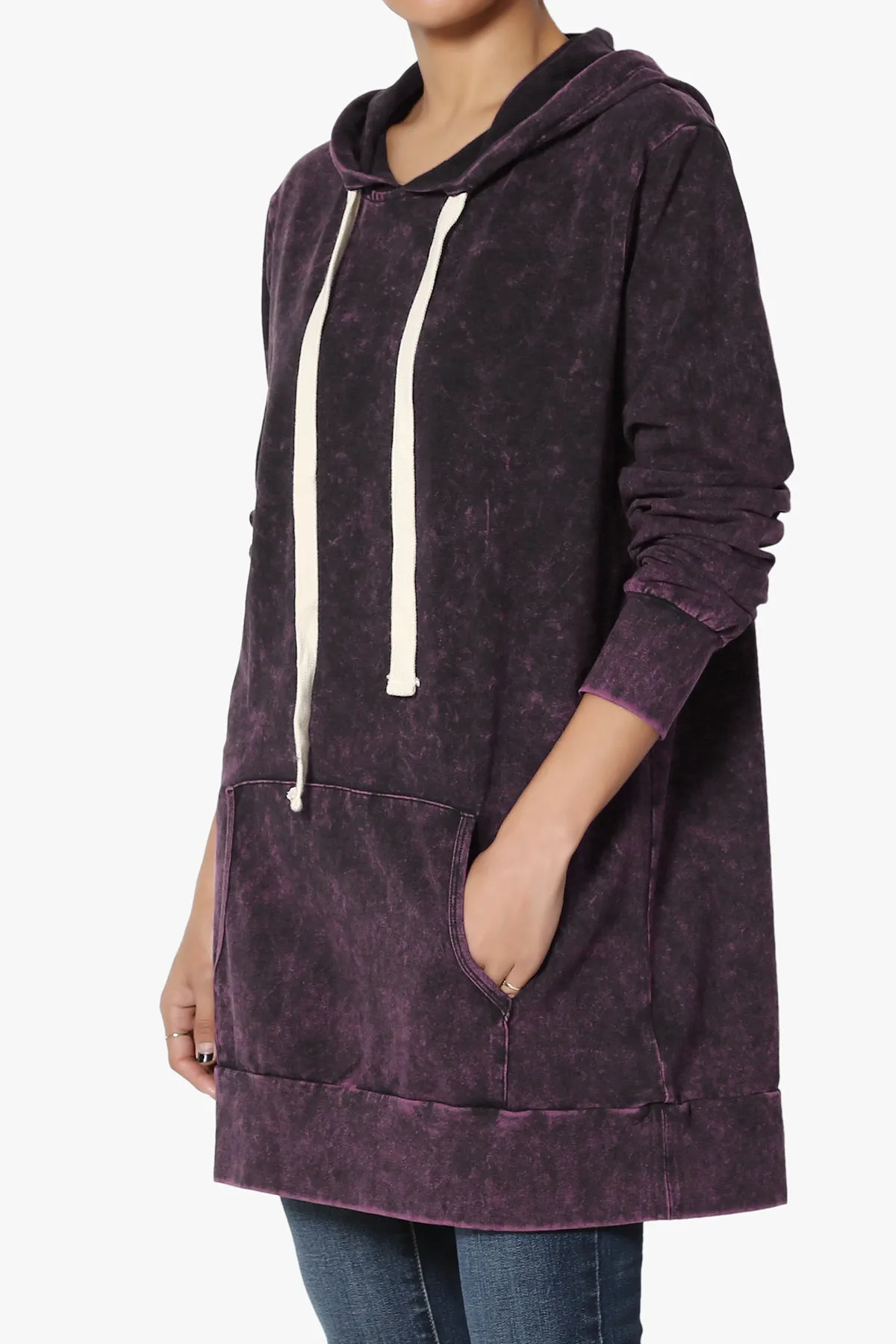 Trophy Acid Wash Hoodie Tunic