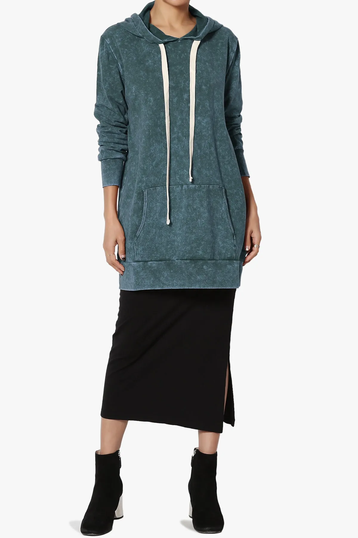 Trophy Acid Wash Hoodie Tunic
