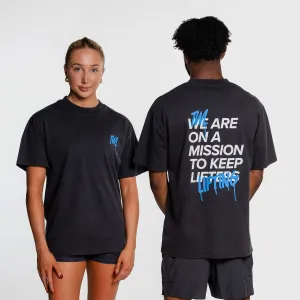 TWL - LIFESTYLE OVERSIZED T-SHIRT - LIFTERS KEEP LIFTING - FADED BLACK/BLUE