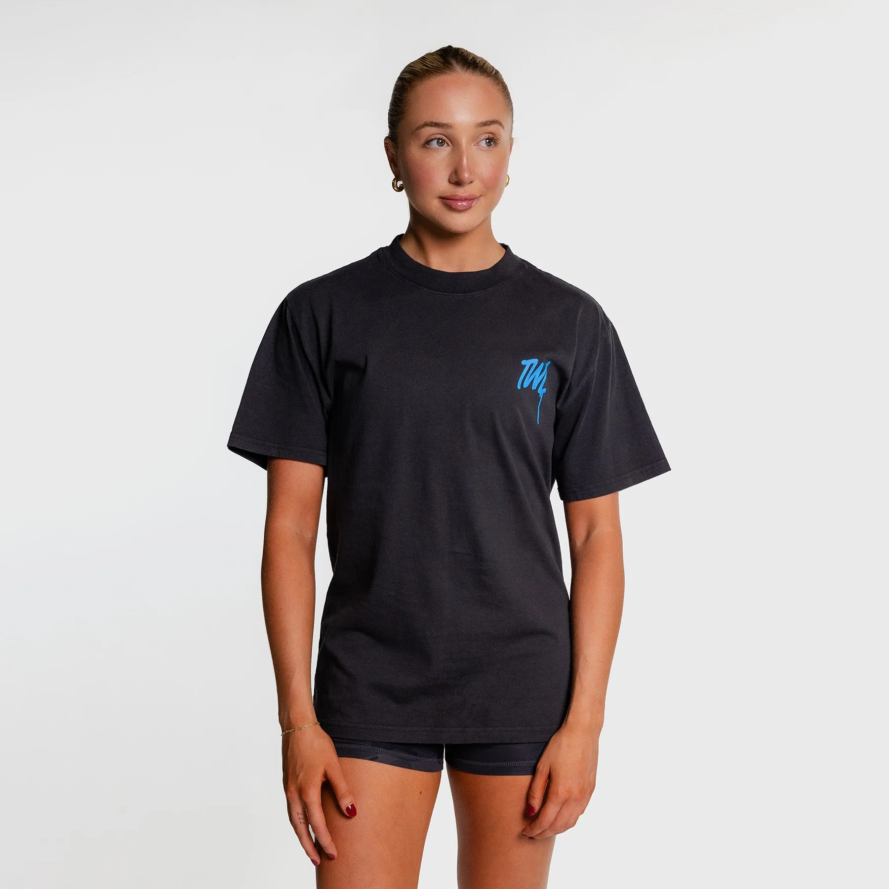 TWL - LIFESTYLE OVERSIZED T-SHIRT - LIFTERS KEEP LIFTING - FADED BLACK/BLUE