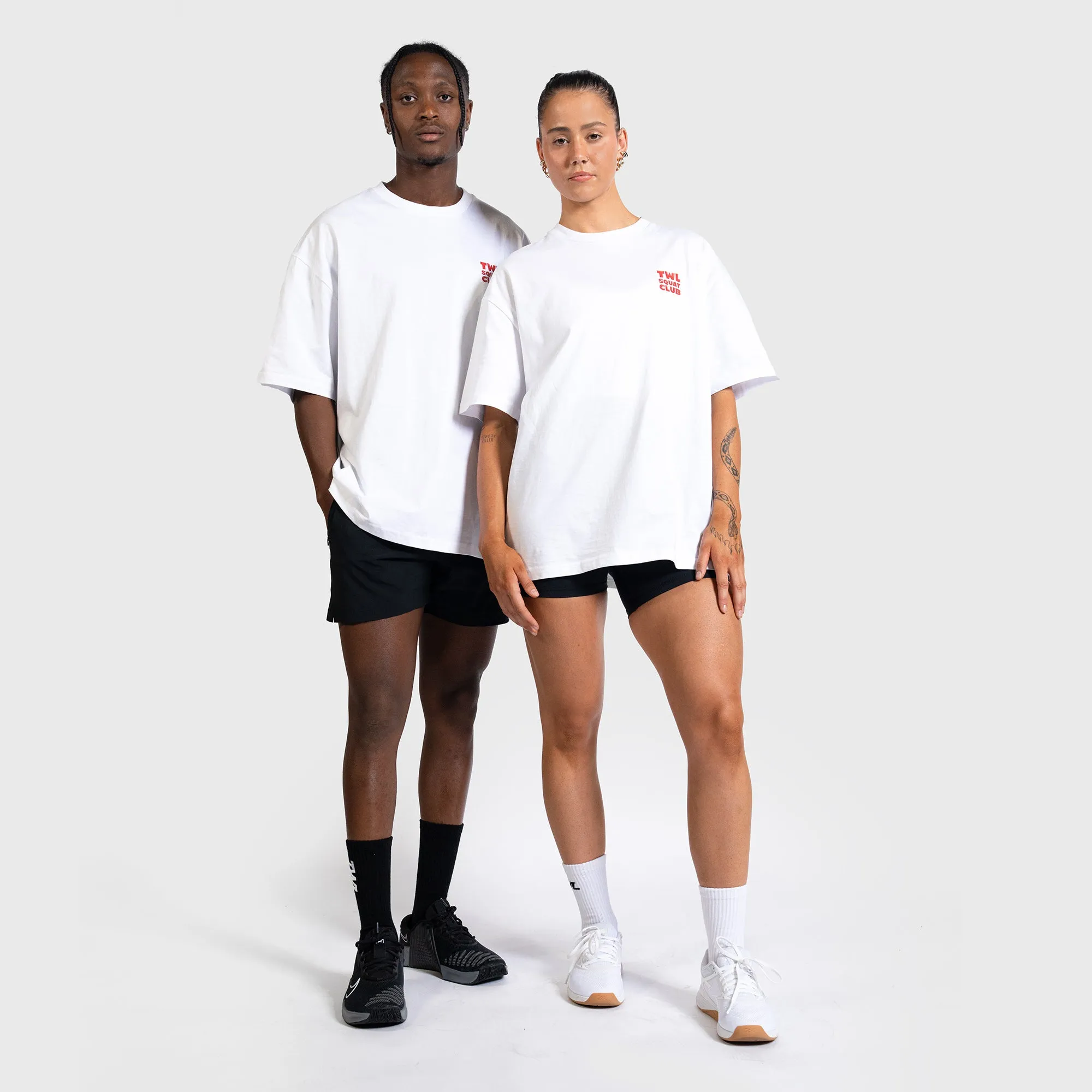 TWL - LIFESTYLE OVERSIZED T-SHIRT - SQUAT CLUB - WHITE