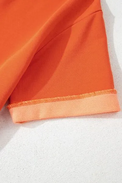 Two-Tone Short Sleeve V Neck Patched Pocket Romper