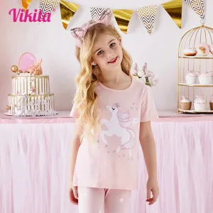 Unicorn Cartoon Girls Long Sleeve Tee