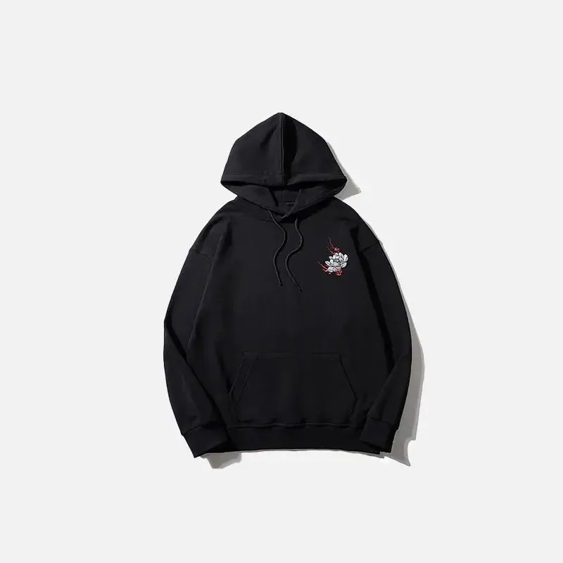 Unicorn Embroidered Oversized Hoodie for Comfortable Y2K Style