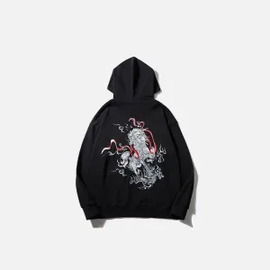 Unicorn Embroidered Oversized Hoodie for Comfortable Y2K Style