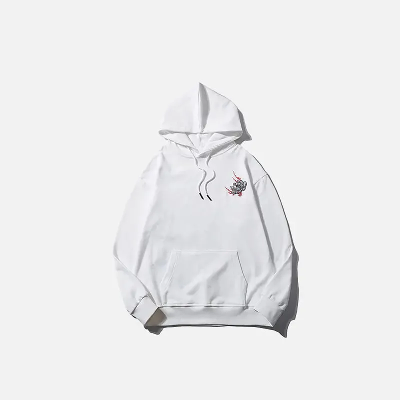 Unicorn Embroidered Oversized Hoodie for Comfortable Y2K Style