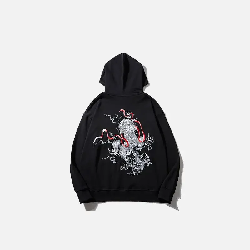 Unicorn Embroidered Oversized Hoodie for Comfortable Y2K Style