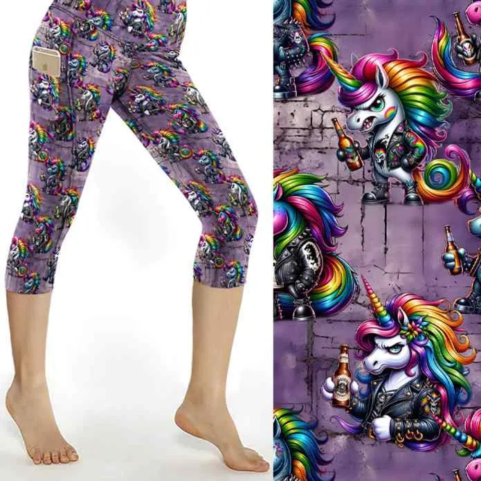 Unicorn Uprising Rainbow Unicorn Capri Leggings