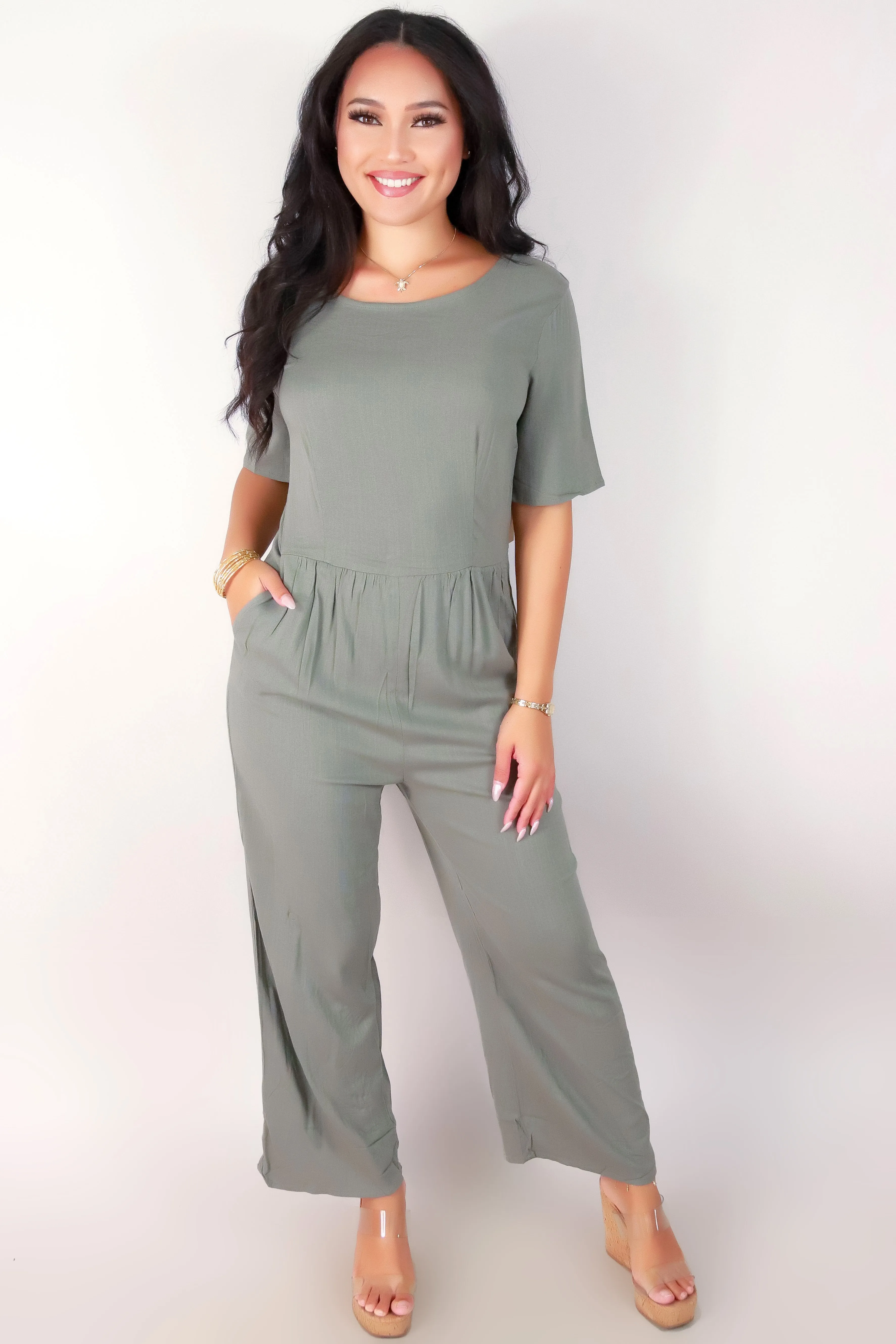 V-BACK JUMPSUIT