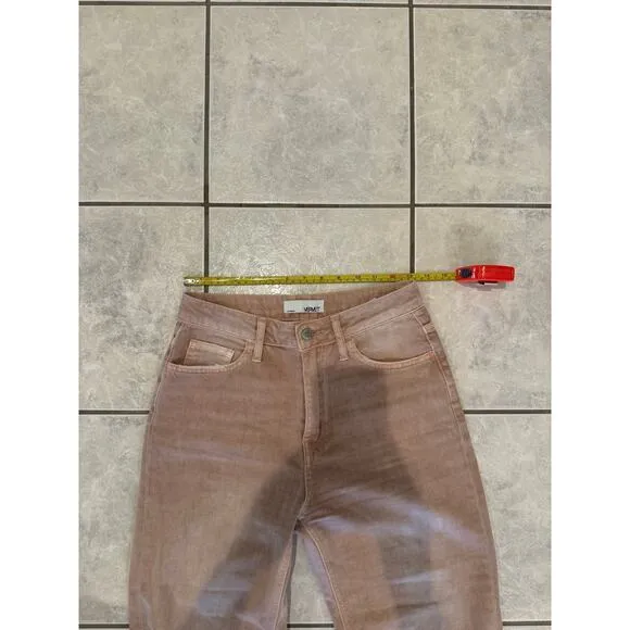 Vervet Jeans Kiss of California 90's High Rise Crop Flare Blush Distress Size 25