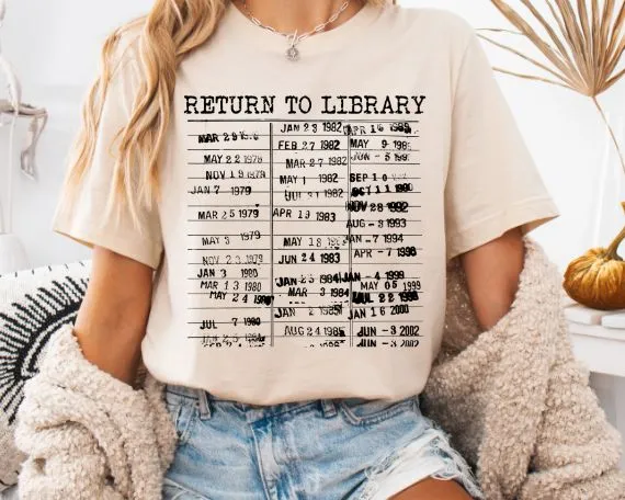 Vintage Library Return Card - Comfort Colors Tee