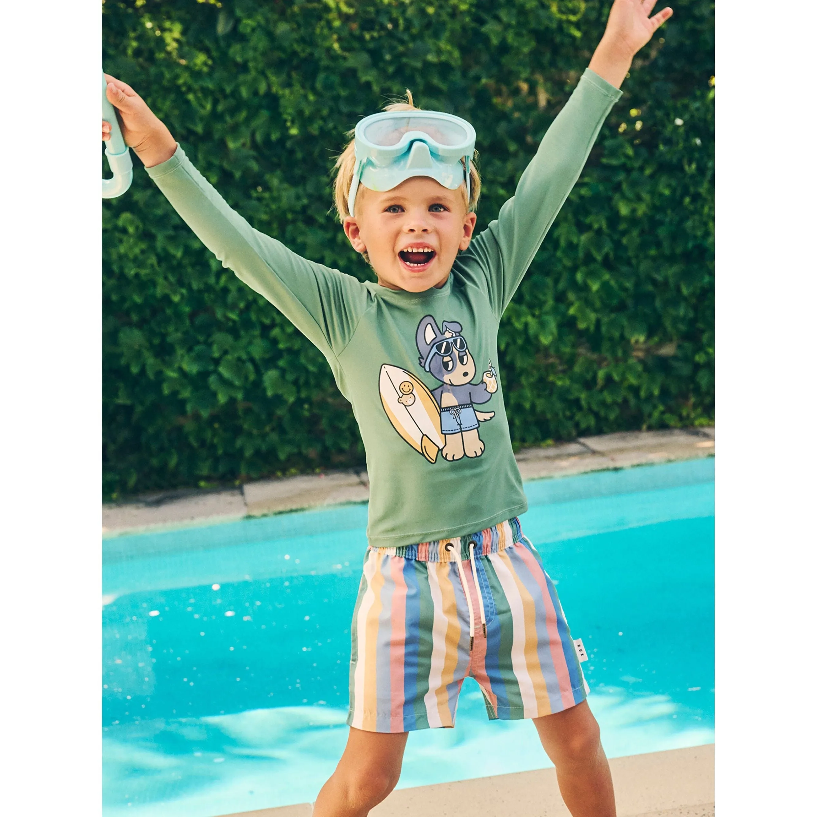 Vintage Stripe Swim Short
