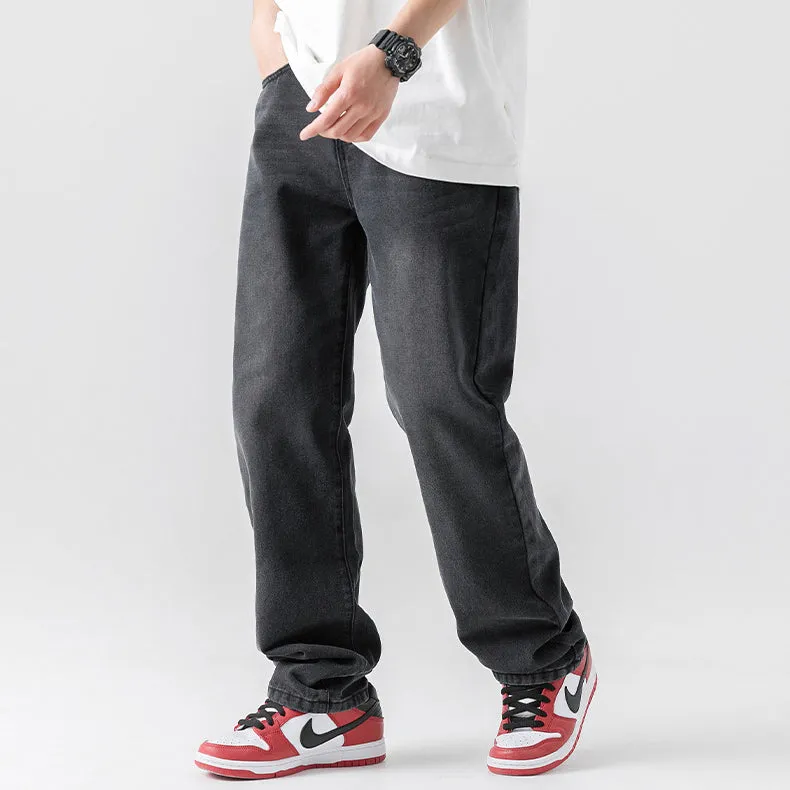Vintage Wash Loose Distressed Jeans