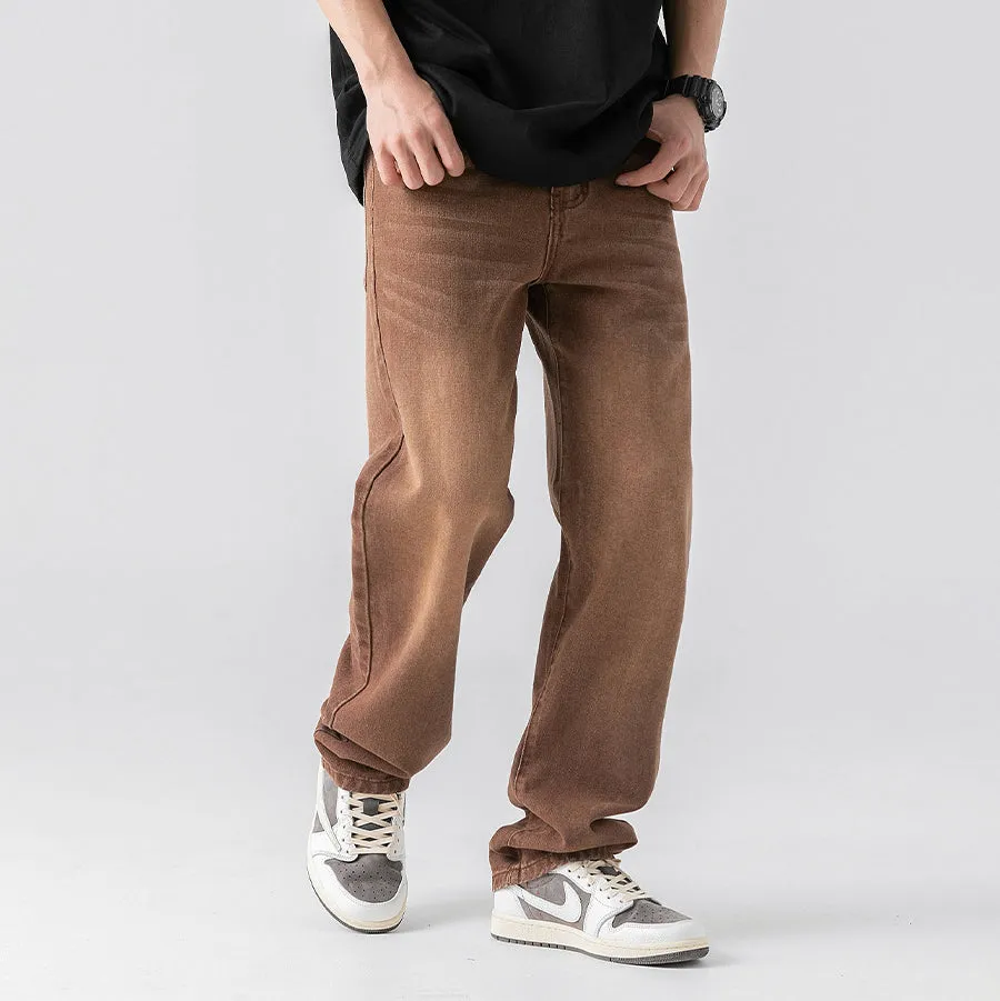 Vintage Wash Loose Distressed Jeans