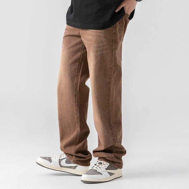 Vintage Wash Loose Distressed Jeans