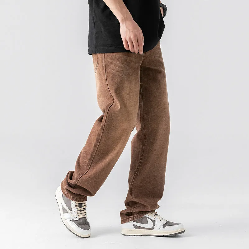 Vintage Wash Loose Distressed Jeans