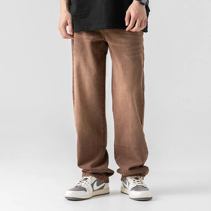 Vintage Wash Loose Distressed Jeans