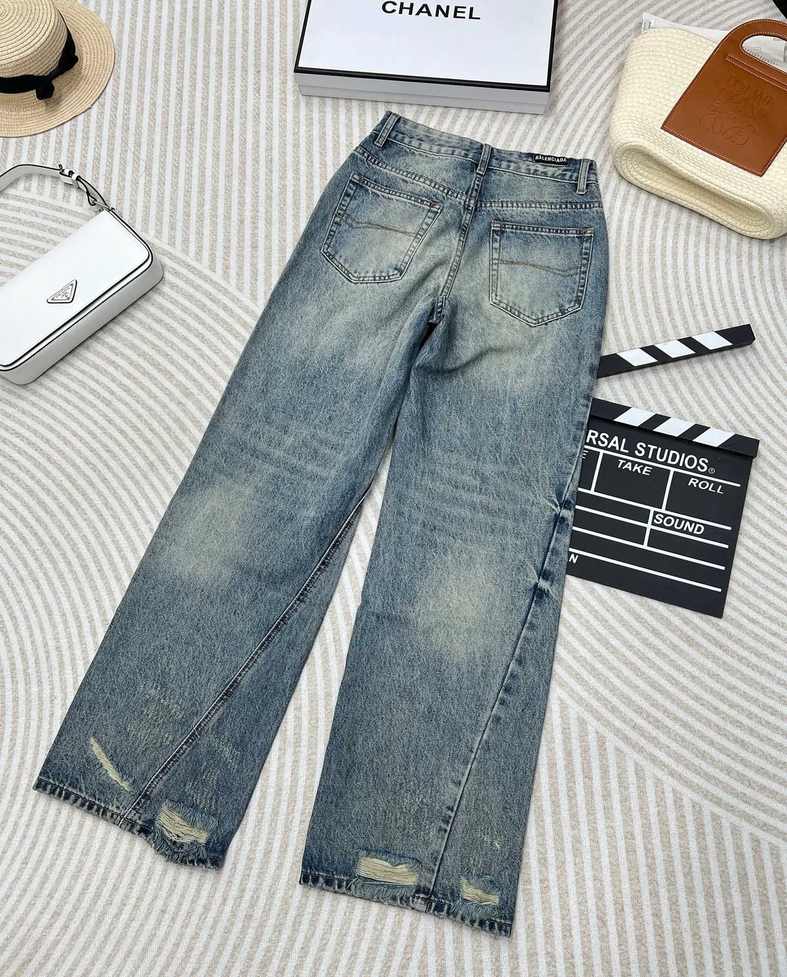 Vintage Wash Wide-Leg Jeans
