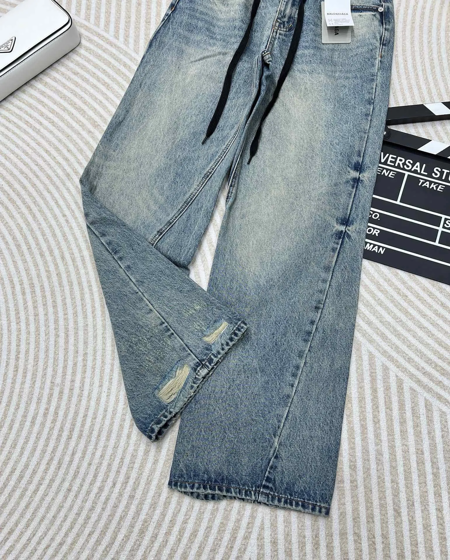 Vintage Wash Wide-Leg Jeans