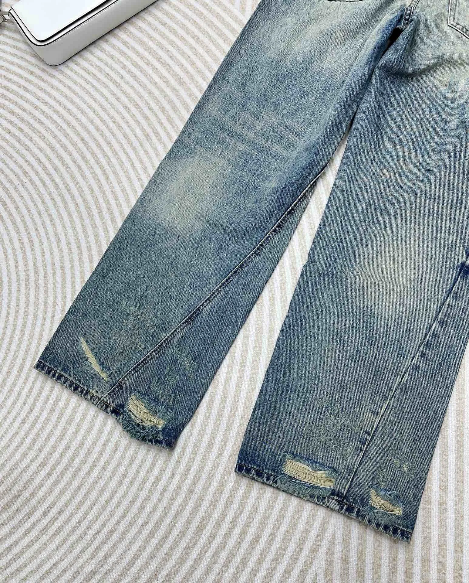 Vintage Wash Wide-Leg Jeans