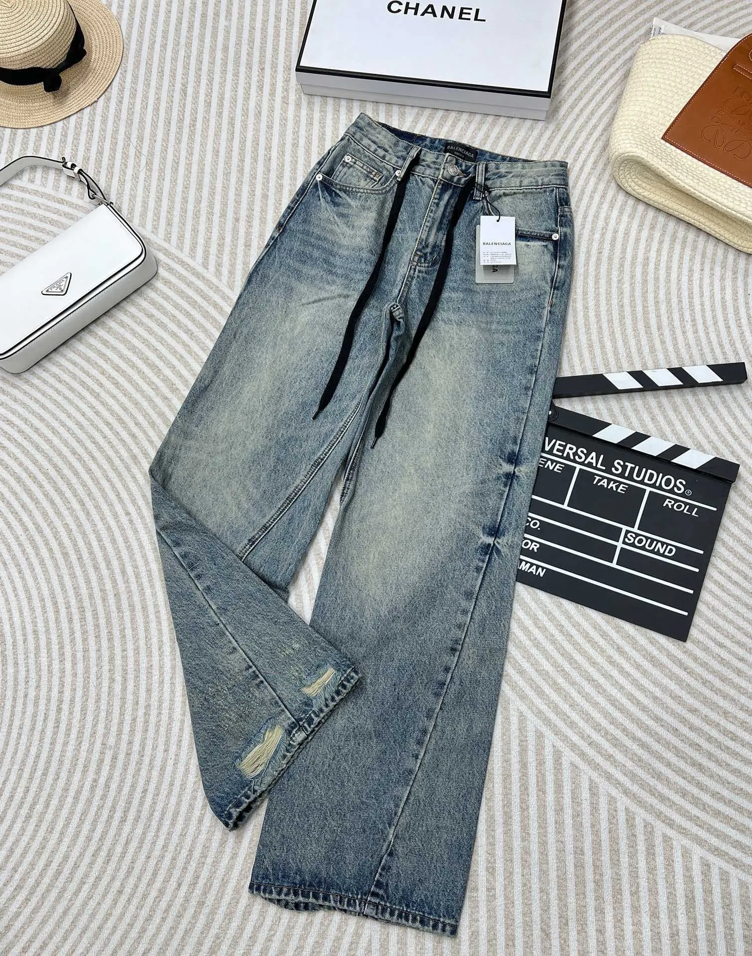 Vintage Wash Wide-Leg Jeans