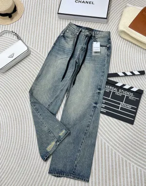 Vintage Wash Wide-Leg Jeans