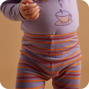 Violet Stripe Ribbed Leggings