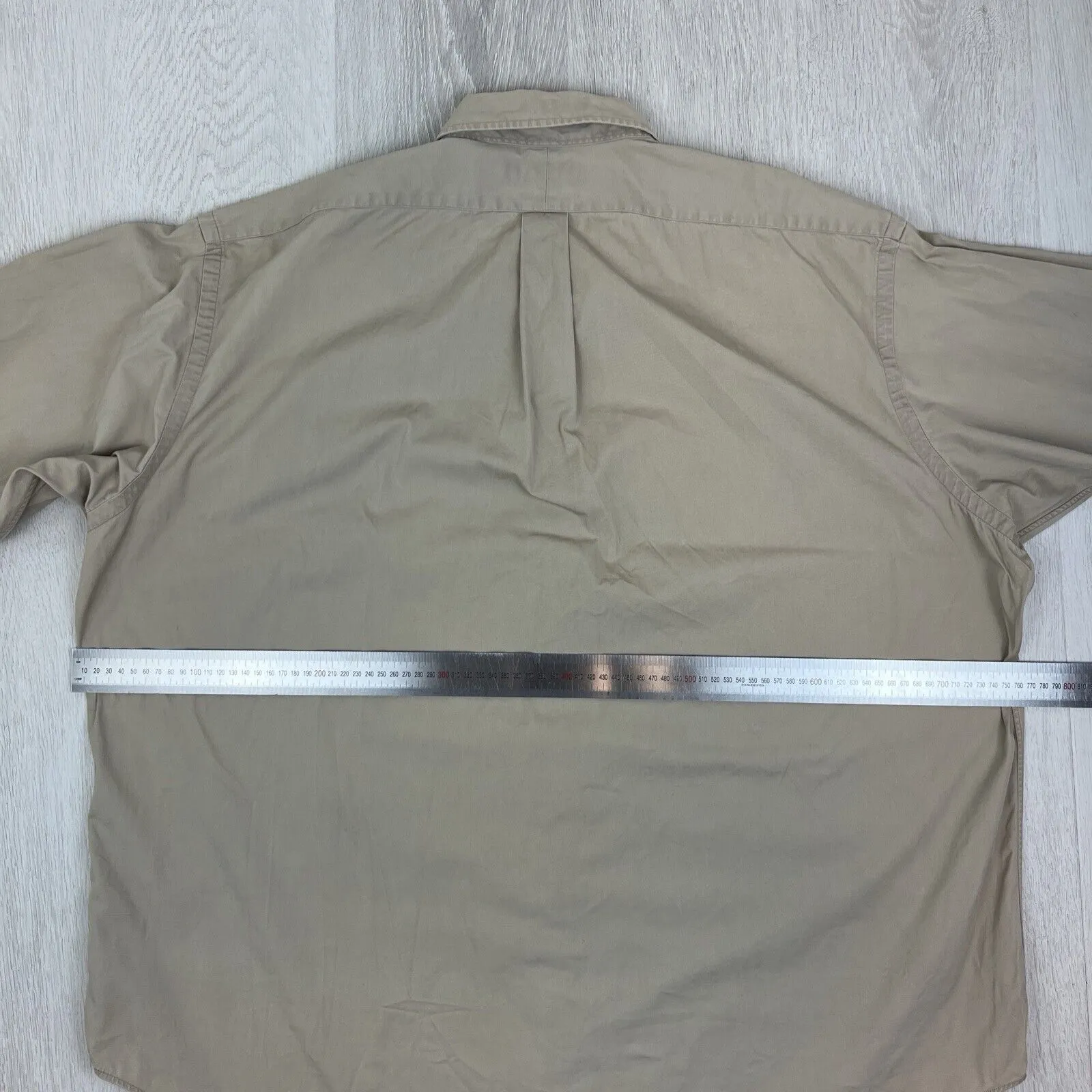 VTG Ralph Lauren Mens Beige 'Blake' Long Sleeve Button Up Shirt Size 2XL