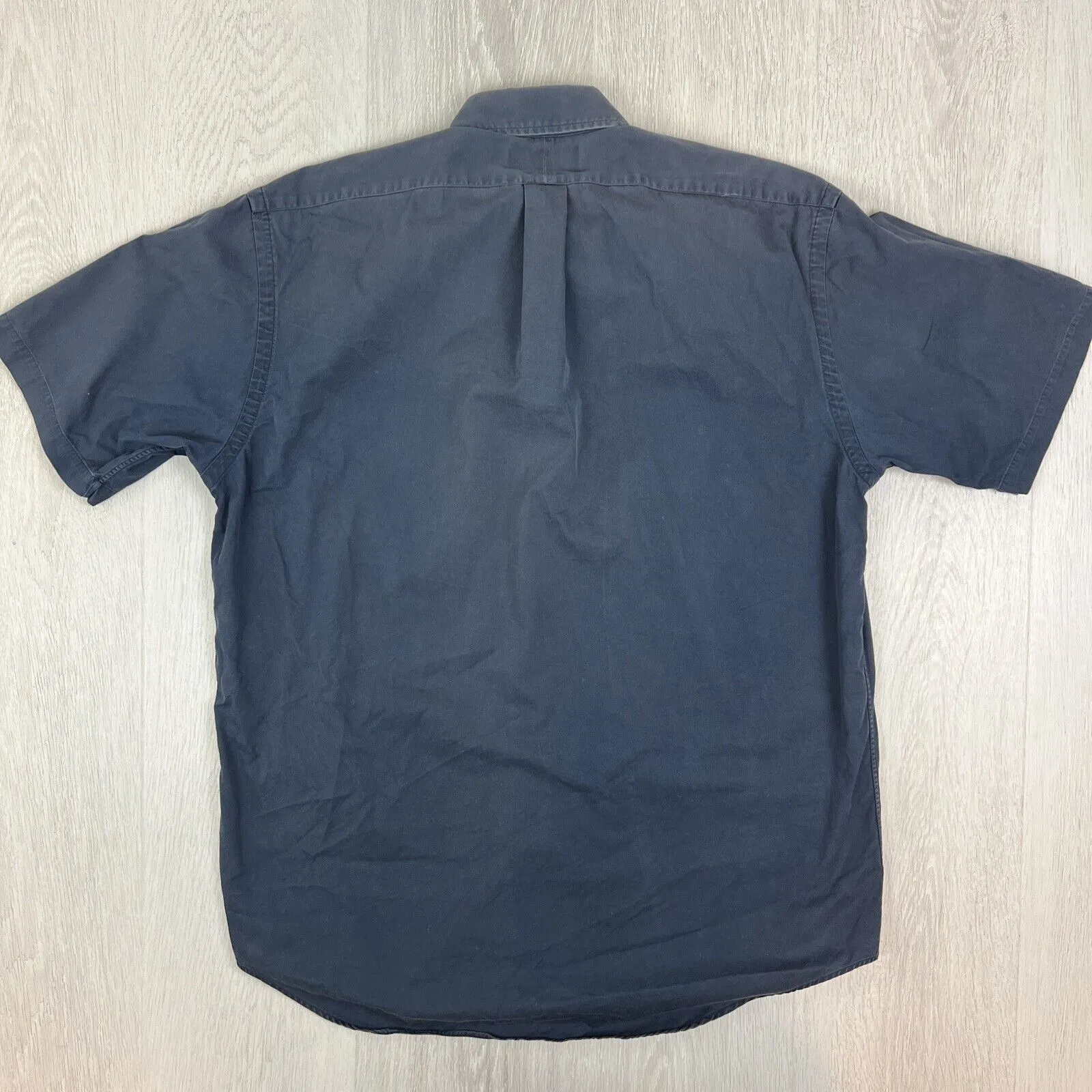 VTG Ralph Lauren Mens Navy Blue 'Blake' Short Sleeve Button Up Shirt Size Medium