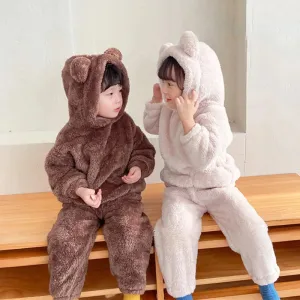 Warm Fleece Kids Hoodie & Pants Set