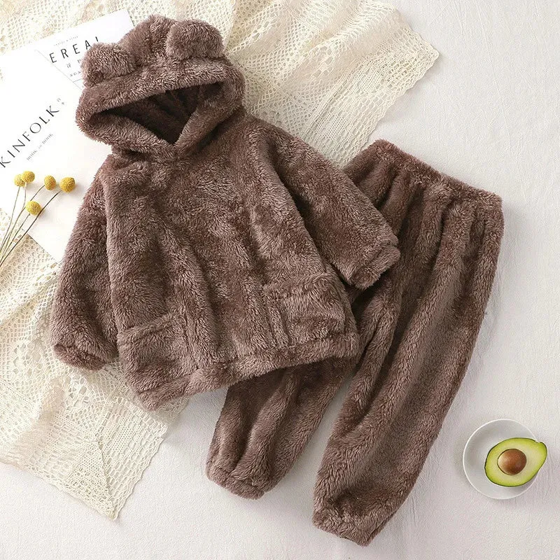 Warm Fleece Kids Hoodie & Pants Set