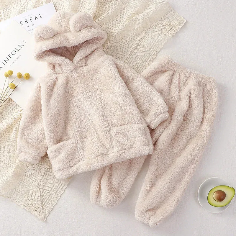 Warm Fleece Kids Hoodie & Pants Set