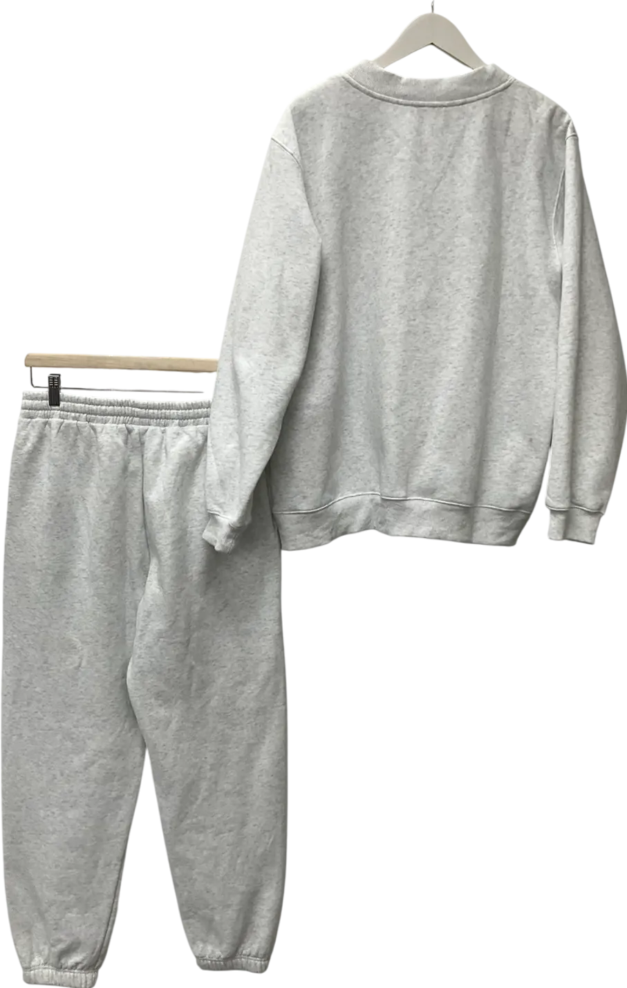 White Fox Decade Classics Varsity Sweatpants Grey Marle & Decade Classics Varsity Oversized Sweater Grey Marle UK L/XL