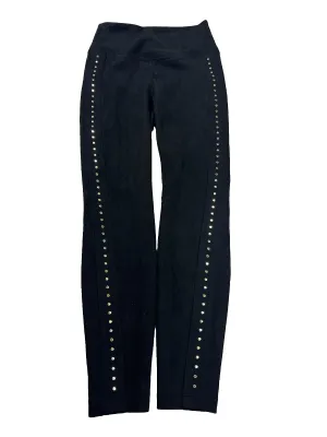 White House Black Market Women's Black Studded Runway Leggings - 2 Short