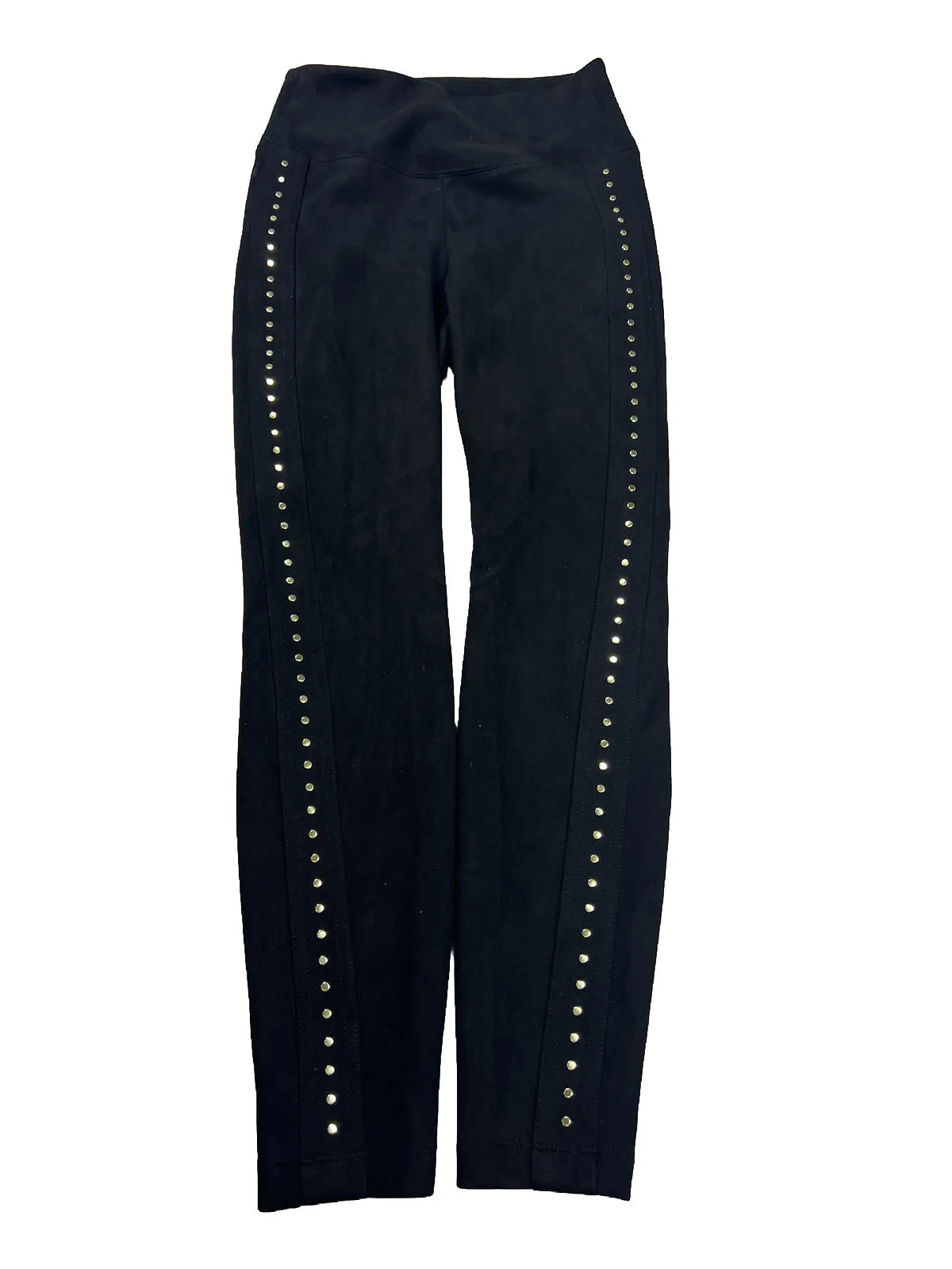 White House Black Market Women's Black Studded Runway Leggings - 2 Short