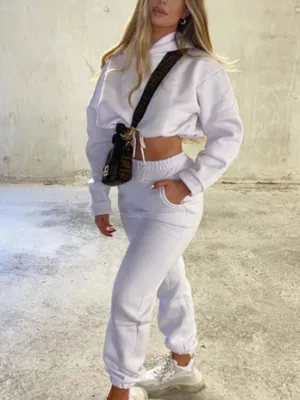 White Oversized Hoodie and Sweatpant Co-Ord Set