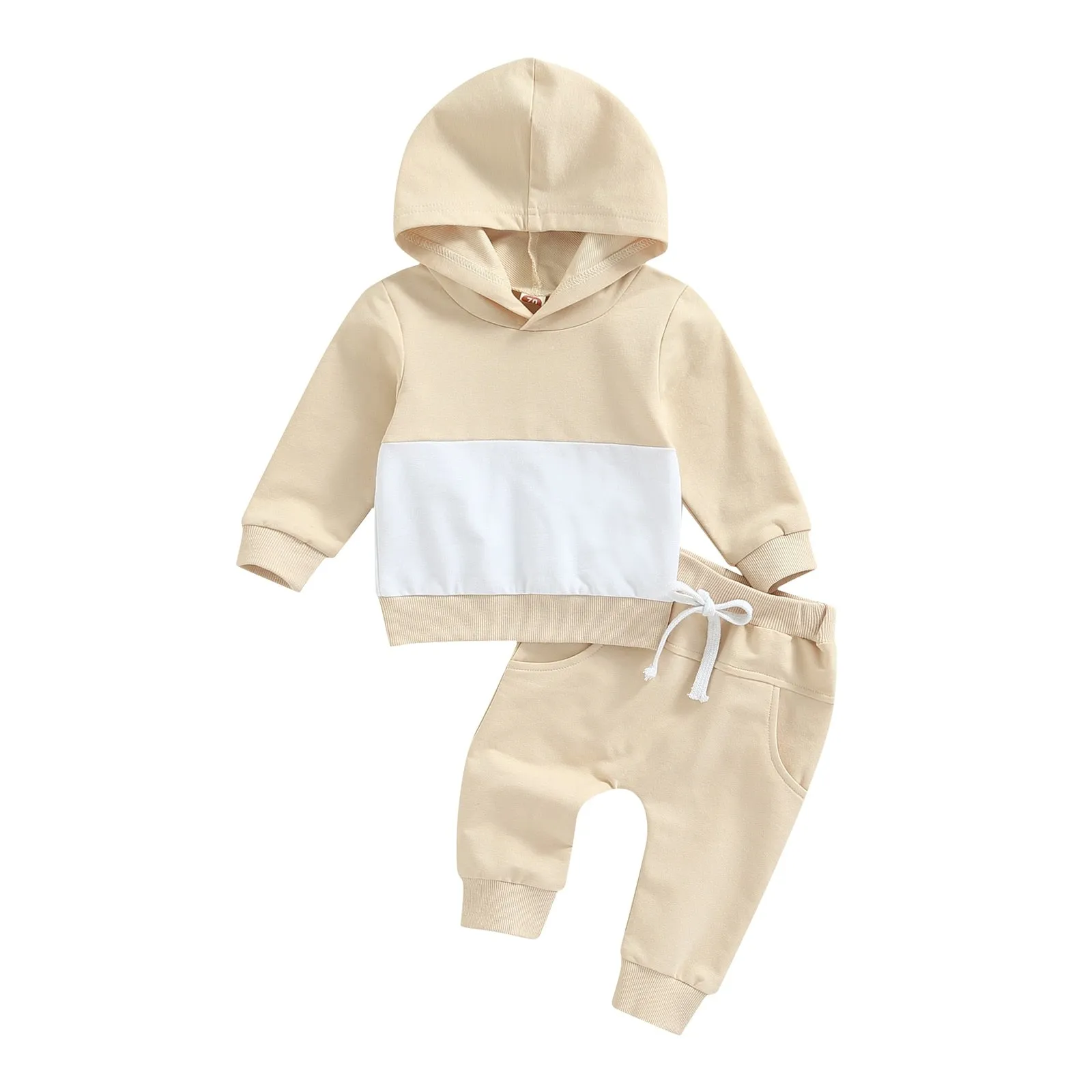 White Pocket Hoodie Set