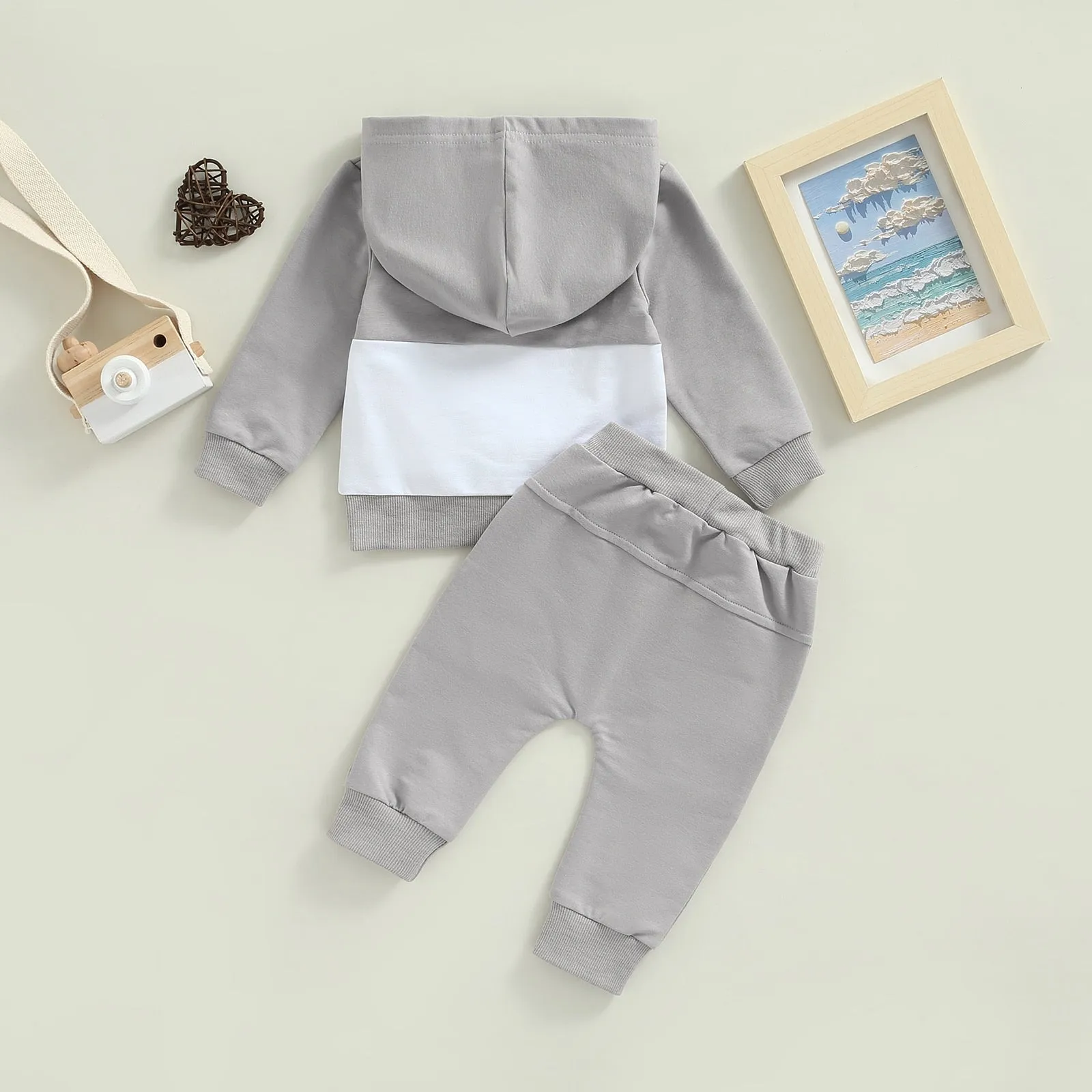 White Pocket Hoodie Set